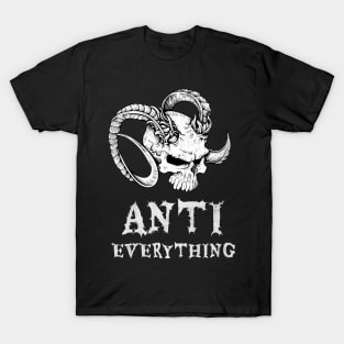 Anti Everything Skull Demon Pessimism Skeptic T-Shirt